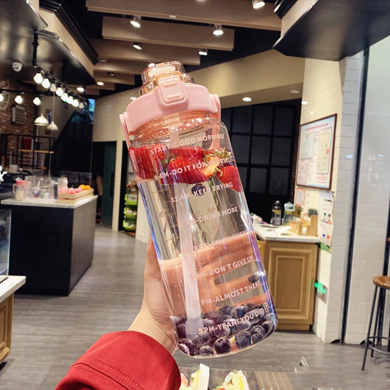 64 oz-Aquaholic Water Bottle (Transparent) - Image 2