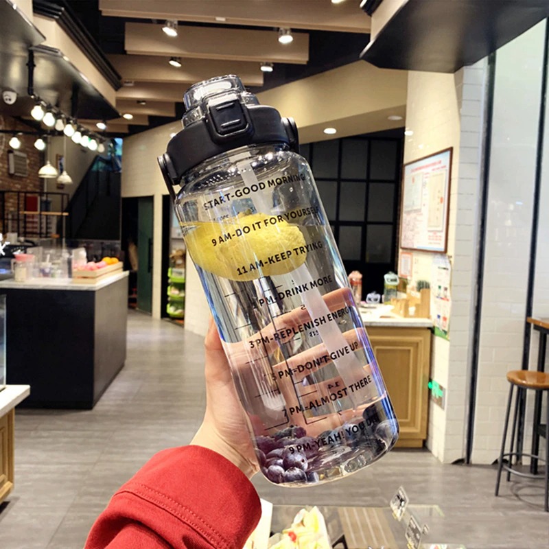 64 oz-Aquaholic Water Bottle (Transparent) - Image 3